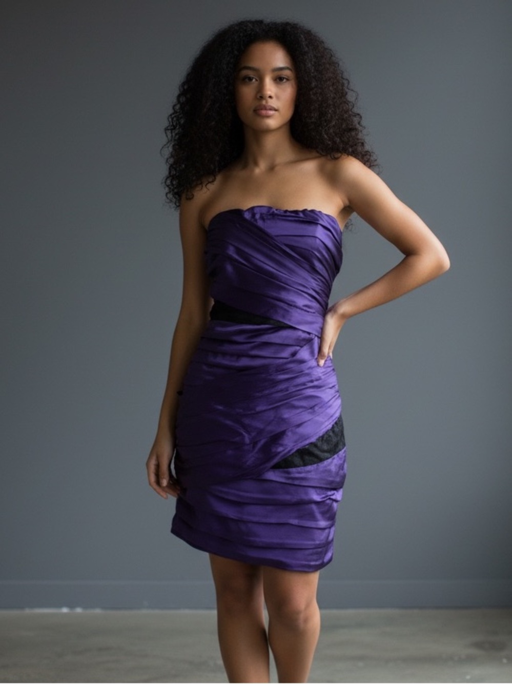 Express Satin and Lace violet dress